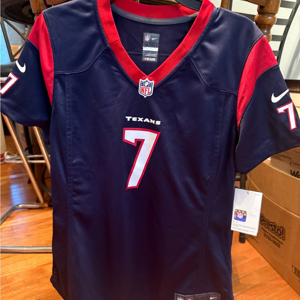 Ladies L Nike Blue and Red NFL Houston Stroud Jersey